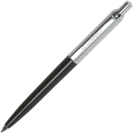 detail Kuličkové pero Q-Connect černostříbrné tělo 0,7 mm černá náplň