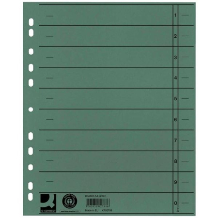 detail Rozlišovače papírové A4 Q-Connect zelené 100 ks