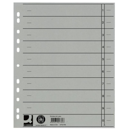 detail Rozlišovače papírové A4 Q-Connect šedé 100 ks