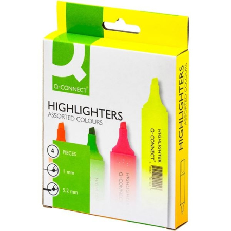 detail Zvýrazňovač Q-Connect Highlighters - sada 4 barev