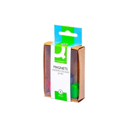 detail Sada magnetů Q-Connect - průměr 20 mm, mix barev