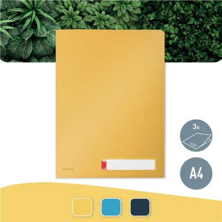 detail Desky třídící A4 Leitz Cosy 3 kapsy žluté
