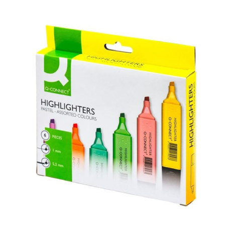 detail Zvýrazňovač Q-Connect pastelové sada 6 ks