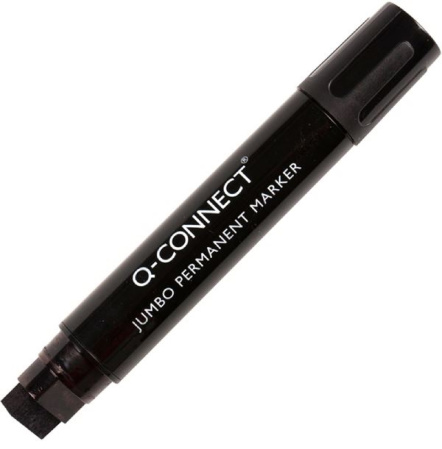 detail Popisovač permanentní Jumbo Q-Connect široký rovný hrot černý