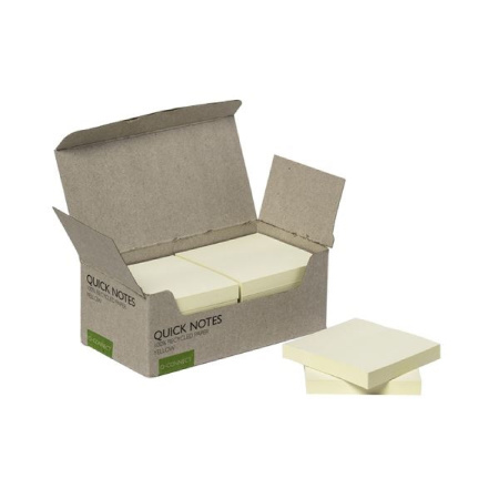 detail Bločky samolepící recyklované Q-Connect 76x76 mm žluté 12 ks