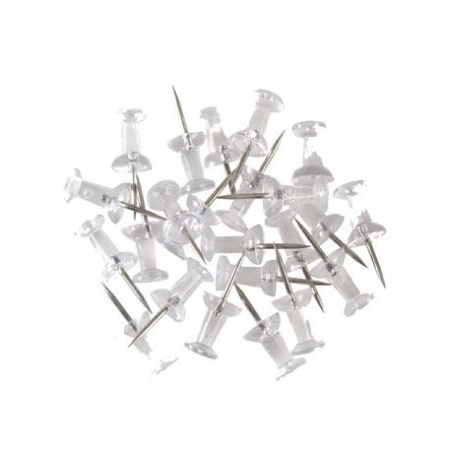 detail Připínáčky nástěnkové transparentnív balení 100ks /o