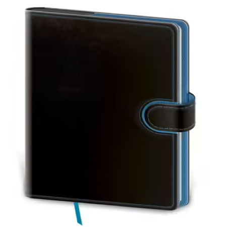 detail Zápisník Flip B6 tečkovaný - černo/modrá
