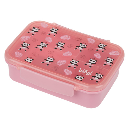 detail Box na svačinu Baagl Panda s přihrádkami