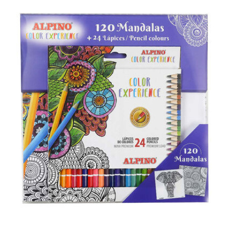 detail Pastelky Alpino sada - omalovánky 120ks mandal+pastelky 24ks