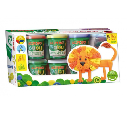 detail Modelovací hmota Alpino Baby barvy + vykrajovátka sada 6ks/E