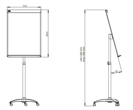 detail Mobilní flipchart bez ramen OFFICE PRO - Grey line design