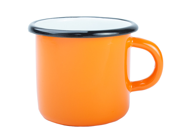 detail Barevný plecháček s černým lemem 12 Oz - oranžový