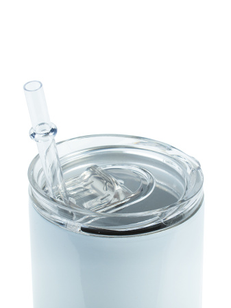 detail Bílá nerezová láhev s čirým bezpečnostním uzávěrem 20 Oz