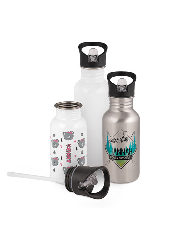 detail Bílá nerezová sportovní lahev na vodu - 600 ml