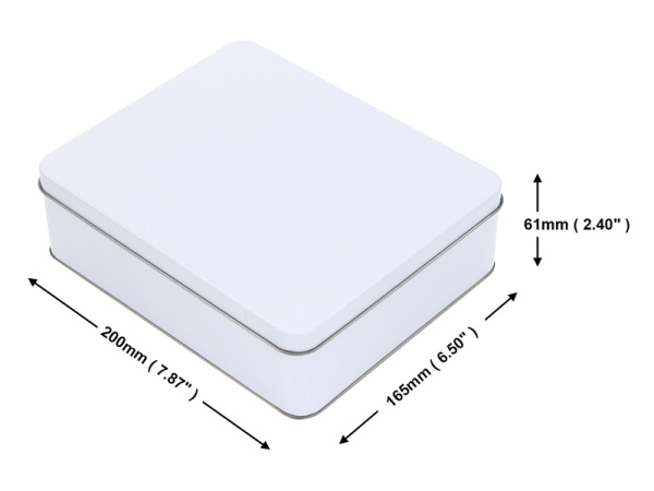 detail Bílá kovová krabička pro sublimaci - M