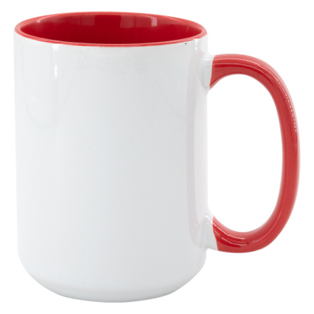 detail Hrnek SubliT MAX 450 ml - barevný vnitřek a ucho - červená
