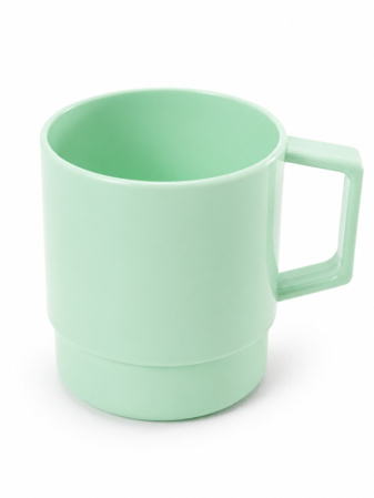 detail Světle zelený stohovatelný polymerový hrnek 10 Oz