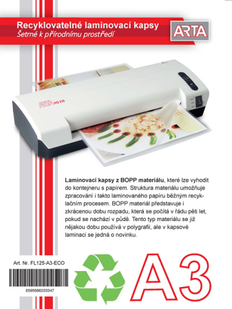 detail Ekologické lamino ARTA A3 125 mic