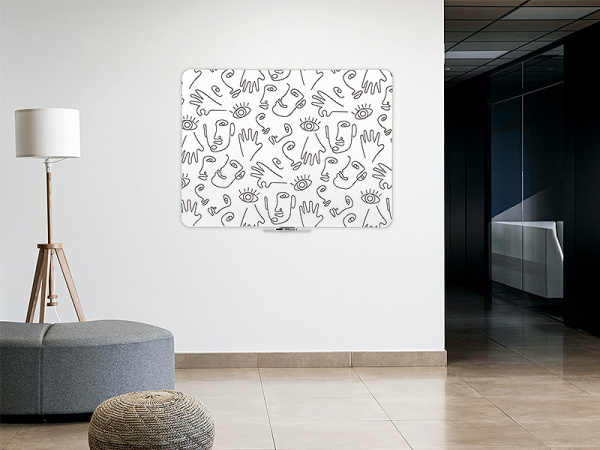 detail Bílá bezrámová magnetická tabule Qboard 117 x 87 cm