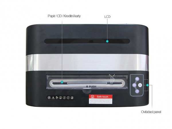 detail skartovací stroj AT-60C