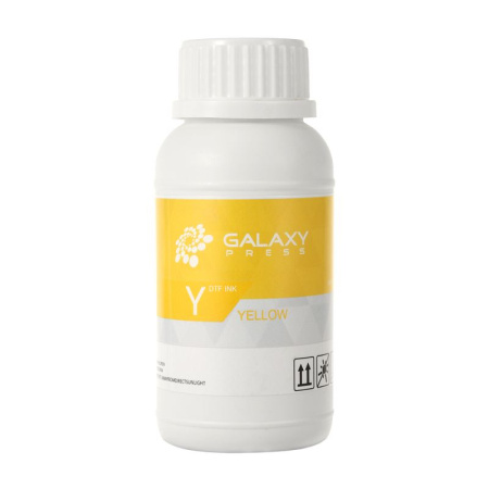 detail Inkoust GALAXY pro DTF - objem 200 ml - žlutá