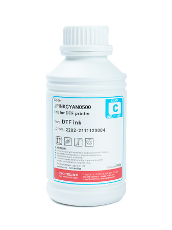 detail Inkoust SHOCKLINE pro DTF - objem 500 ml - cyan