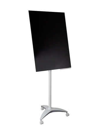 detail Skleněný černý mobilní flipchart 100 x 70 cm