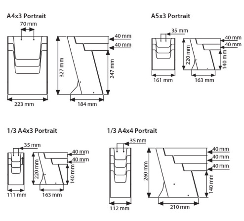 detail Stolní zásobník na katalogy 3 x A4
