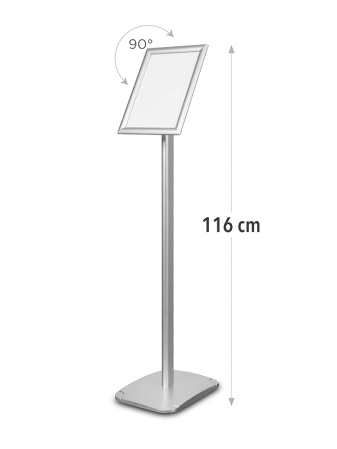 detail Informační tabule na stojanu 100 cm s ostrými rohy - A4 na šířku i výšku