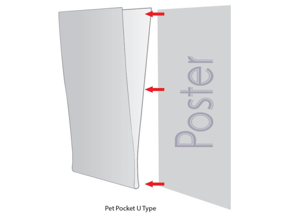 detail Plastové pouzdro na plakáty Pet Pocket U Type - A4 na šířku