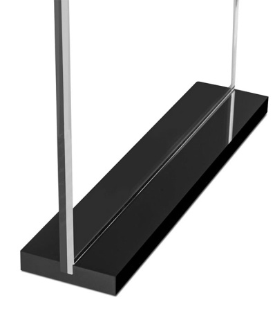 detail Plexi stojánek VISTA na stůl oboustranný typu T - velikost A5 na výšku