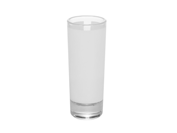 detail Skleněný panák s bílým podkresem a čirou linkou - 2,5 Oz