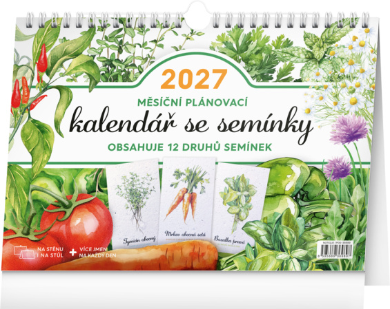detail Stolní kalendář 2027 Plánovací se semínky