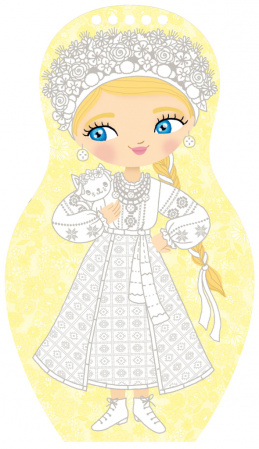 detail Oblékáme ukrajinské panenky ALINA – Omalovánky