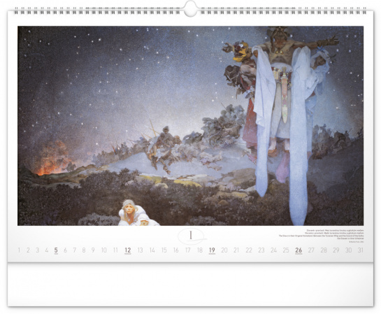 detail NOTIQUE Nástěnný kalendář Slovanská epopej – Alfons Mucha 2025, 48 x 33 cm