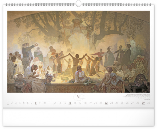 detail NOTIQUE Nástěnný kalendář Slovanská epopej – Alfons Mucha 2025, 48 x 33 cm