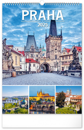 detail NOTIQUE Nástěnný kalendář Praha 2025, 33 x 46 cm