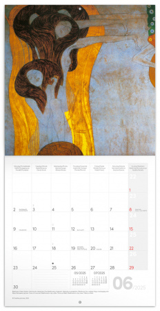 detail NOTIQUE Poznámkový kalendář Gustav Klimt 2025, 30 x 30 cm