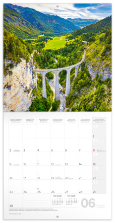 detail NOTIQUE Poznámkový kalendář Mosty 2025, 30 x 30 cm