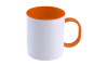 náhled Hrnek polymerový 11 Oz s barevným vnitřkem a uchem - oranžový