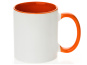 náhled Hrnek SubliT bílý 325 ml - vnitřek a ucho oranžové