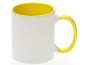 náhled Hrnek SubliT bílý 325 ml - vnitřek a ucho žluté