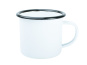 náhled Smaltovaný plechový bílý hrnek SubliT 330 ml - černý lem