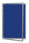 náhled Vitrína s vertikálním otevíráním 120x90cm, filcový modrý vnitřek, se zámkem