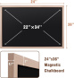 náhled Magnetická černá tabule na křídy v dřevěném rámu 86x56 cm
