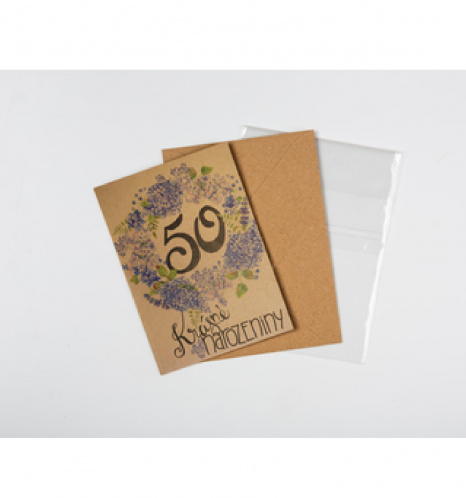 Přáníčko BeBechy recyklovaný papír Krásné naroeniny 50