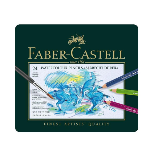 Pastelky akvarelové Faber-Castel Plechová krabička 24barev