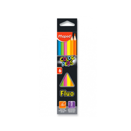 Pastelky trojhranné Color'Peps Fluo Maped 6ks