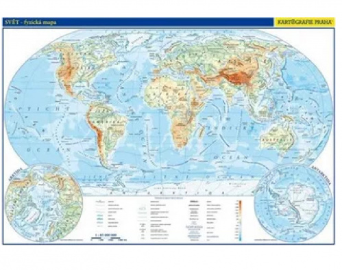 Mapa příruční Svět fyzická+politická A3 1:85000000