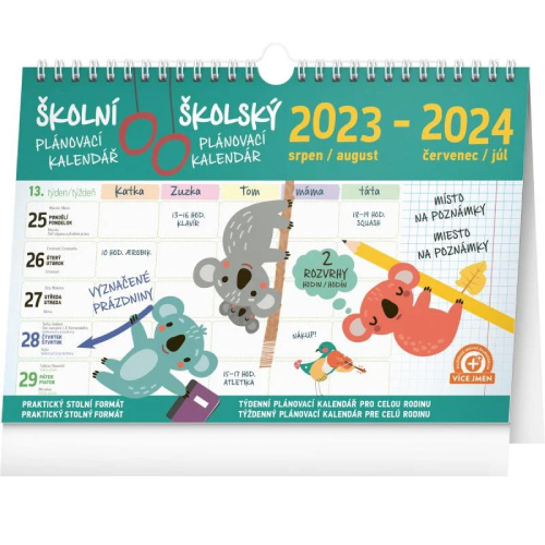 Kalendář Školní plánovací s háčkem Baagl/dočasně nedostupné